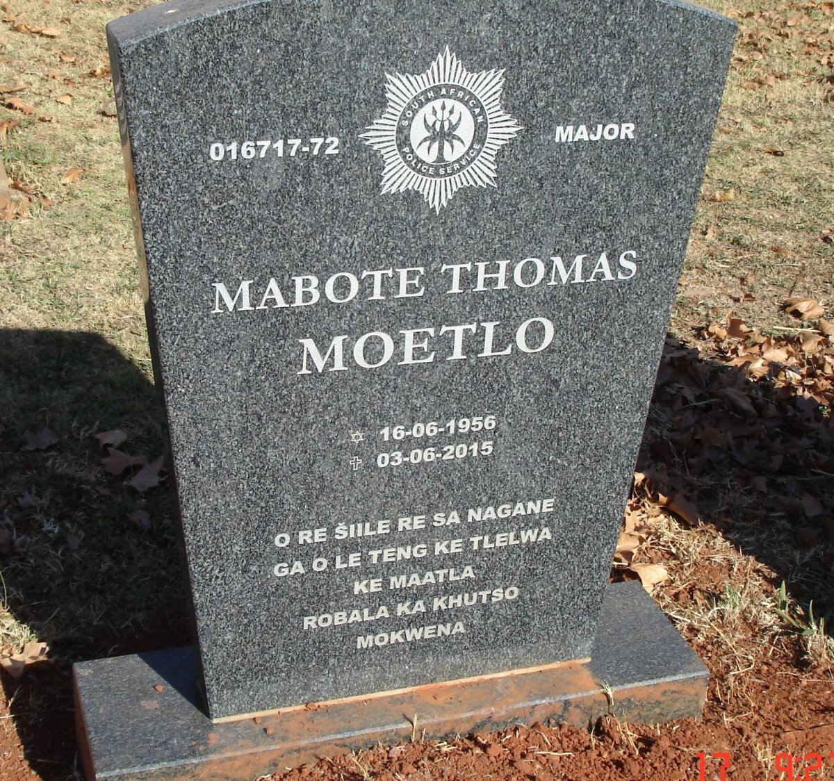 MOETLO Mabote Thomas 1956-2015