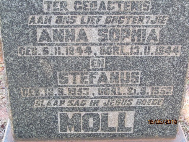 MOLL Anna Sophia 1944-1944 :: MOLL Stefanus 1953-1953