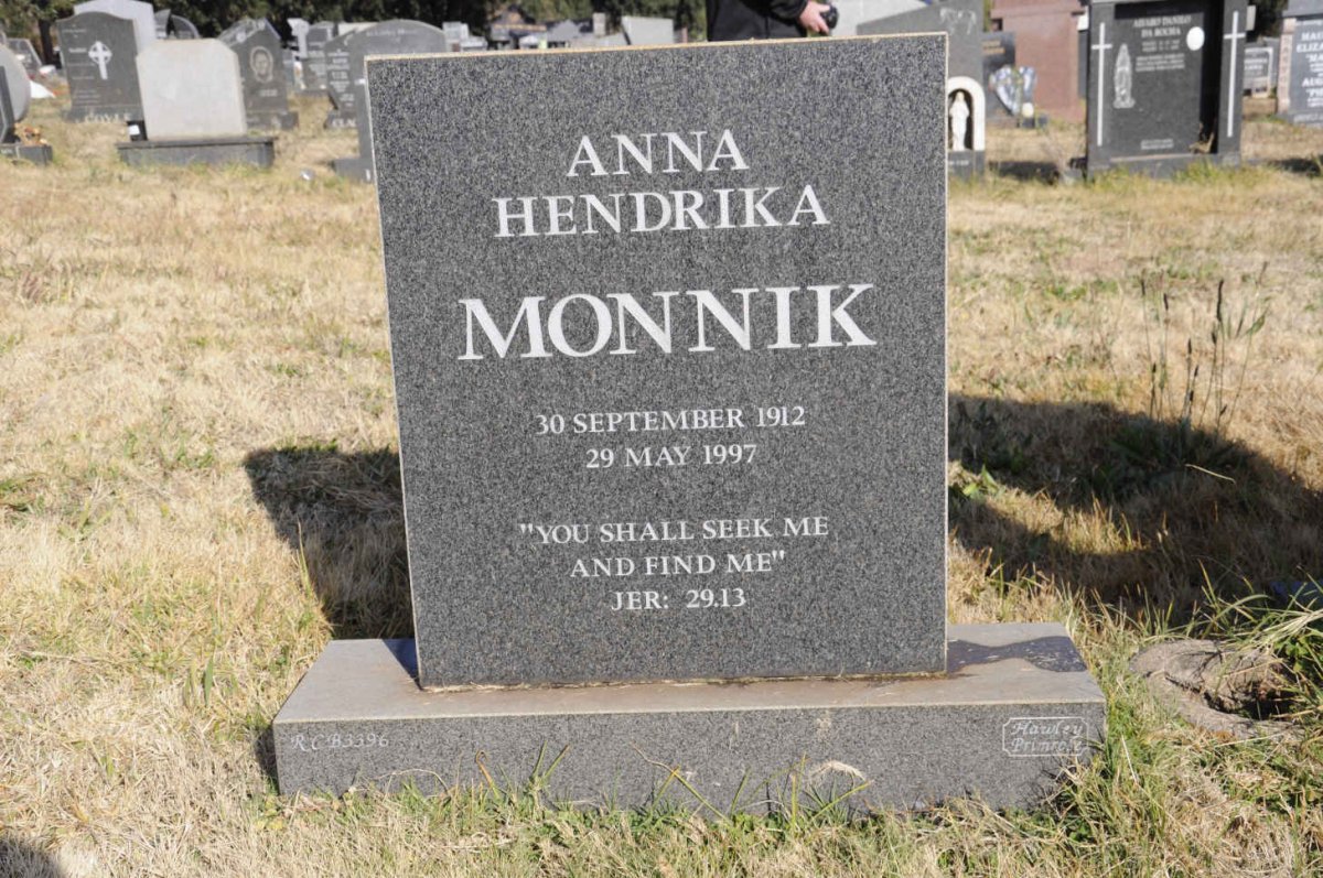 MONNIK Anna Hendrika 1912-1997