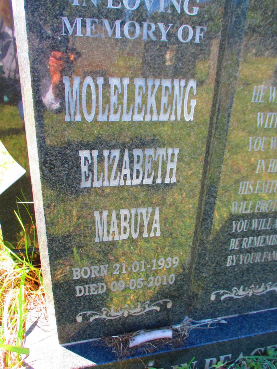 MOLELEKENG Elizabeth Mabuya 1939-2010