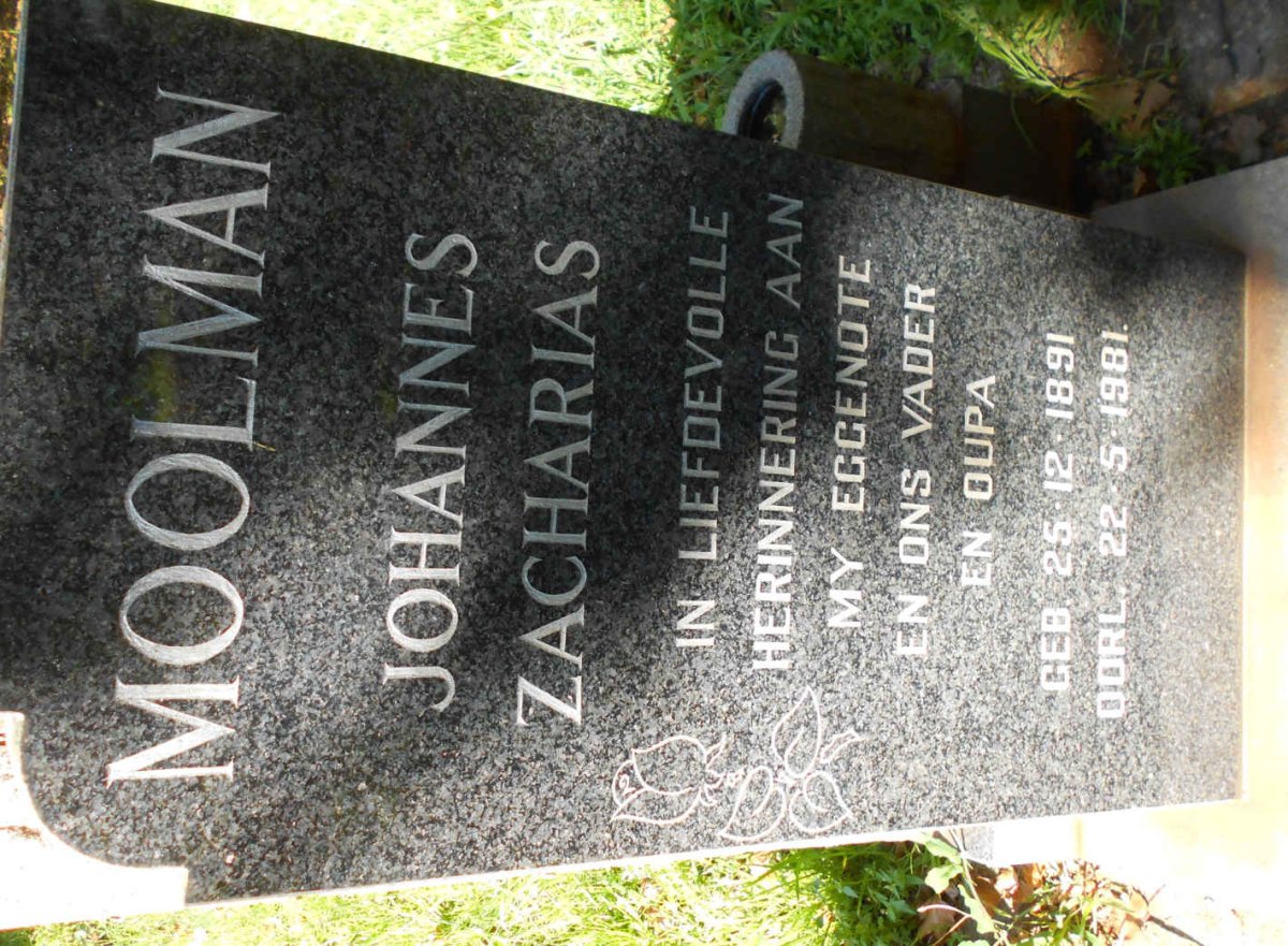 MOOLMAN Johannes Zacharias 1891-1981