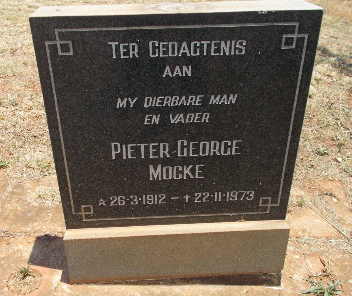MOCKE Pieter George 1912-1973