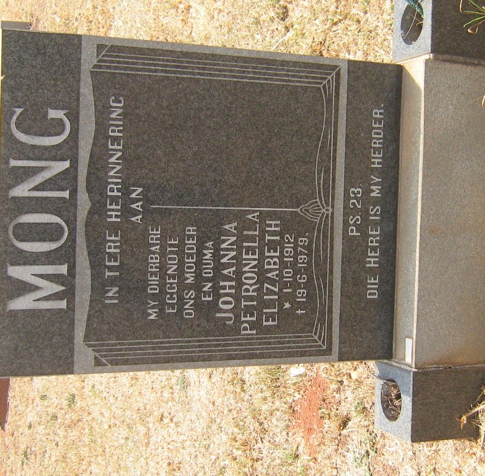 MONG Johanna Petronella Elizabeth 1912-1979