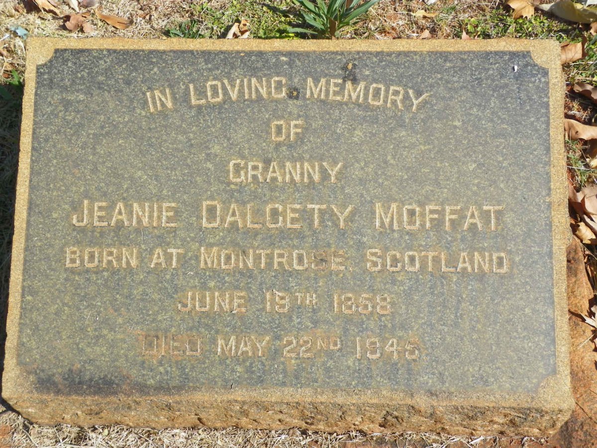 MOFFAT Jeanie Dalgety 1858-1945