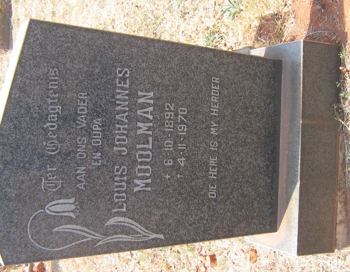 MOOLMAN Louis Johannes 1892-1970