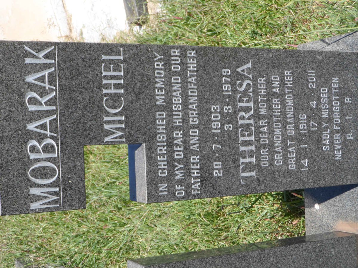MOBARAK Michel 1903-1979 &amp; Theresa 1916-2011