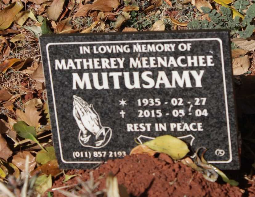 MUTUSAMY Matherey Meenachee 1935-2015