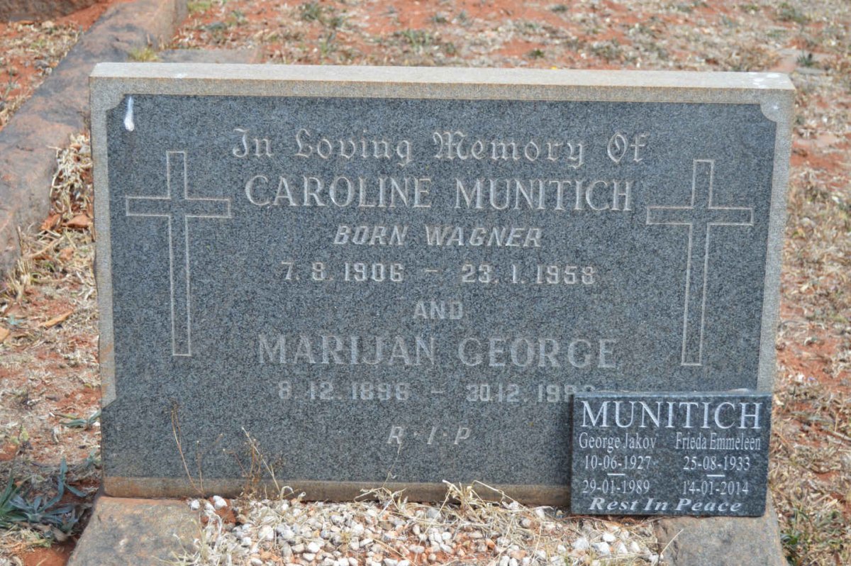 MUNITICH Marijan George 1898-198? &amp; Caroline WAGNER 1906-1958