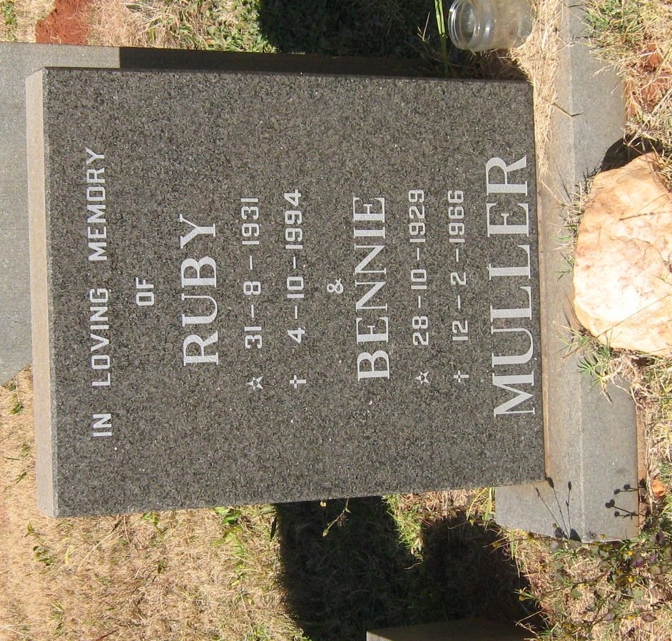 MULLER Bennie 1929-1966 &amp; Ruby 1931-1994