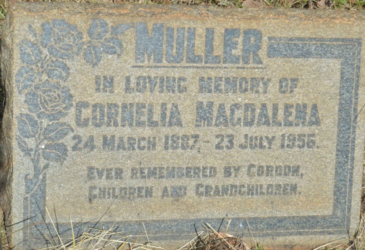 MULLER Cornelia Magdalena 1887-1956