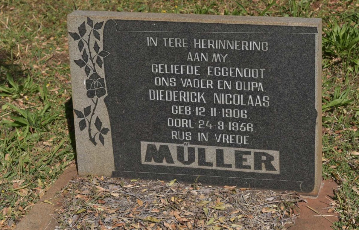 MÜLLER Diederick Nicolaas 1906-1956