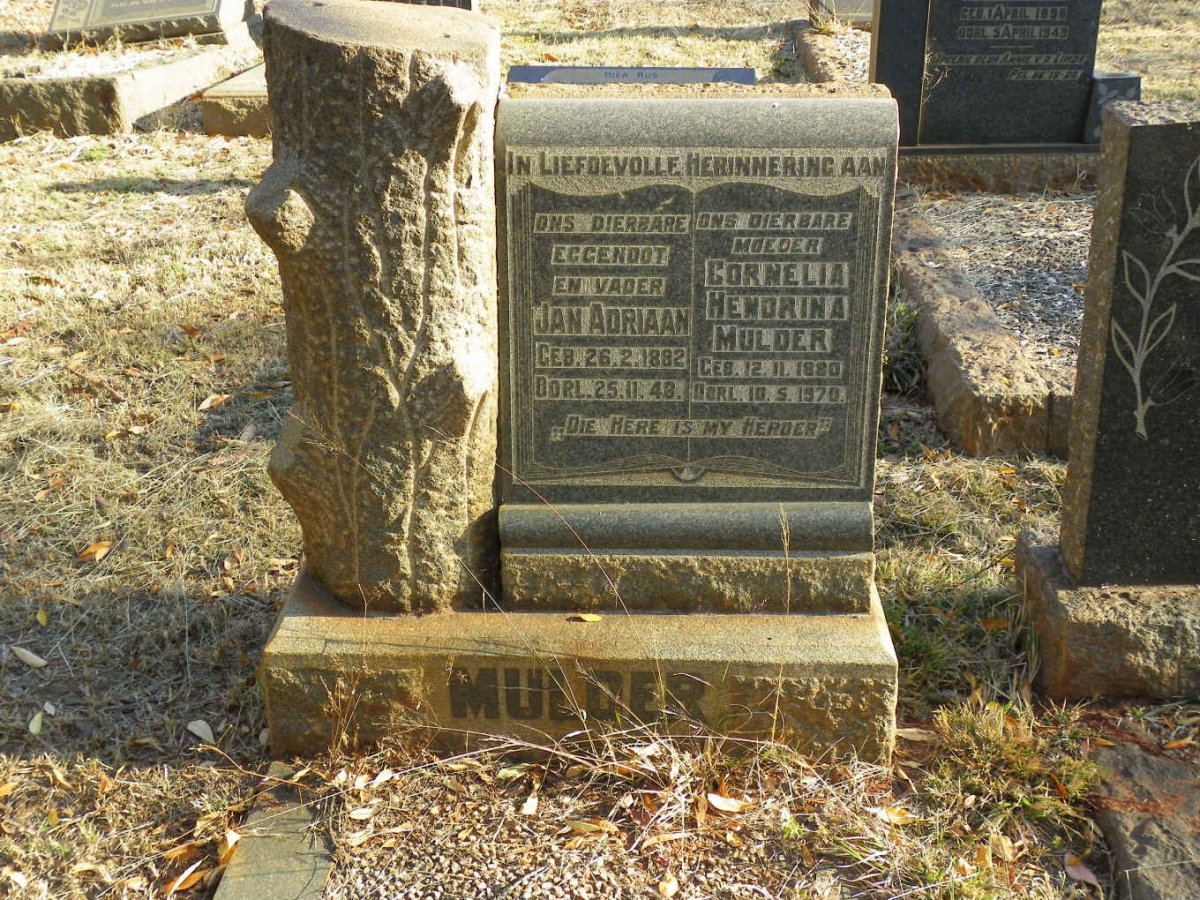 MULDER Jan Adriaan 1882-1948 &amp; Cornelia Hendrina 1880-1970