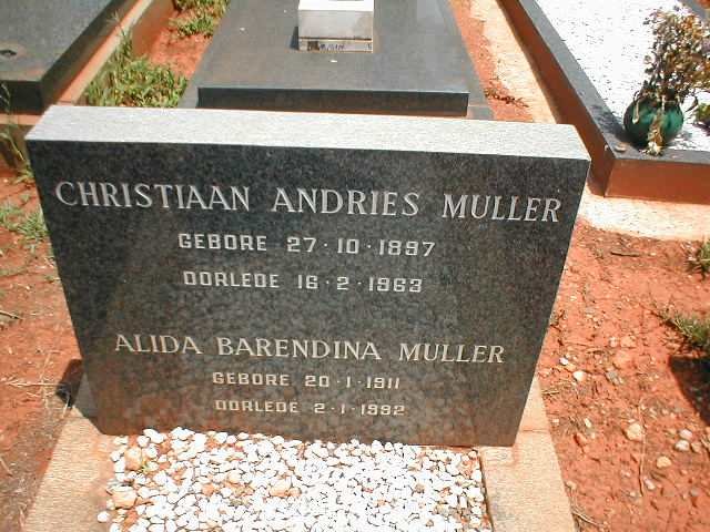MULLER Christiaan Andries 1897-1963 &amp; Alida Barendina 1911-1992