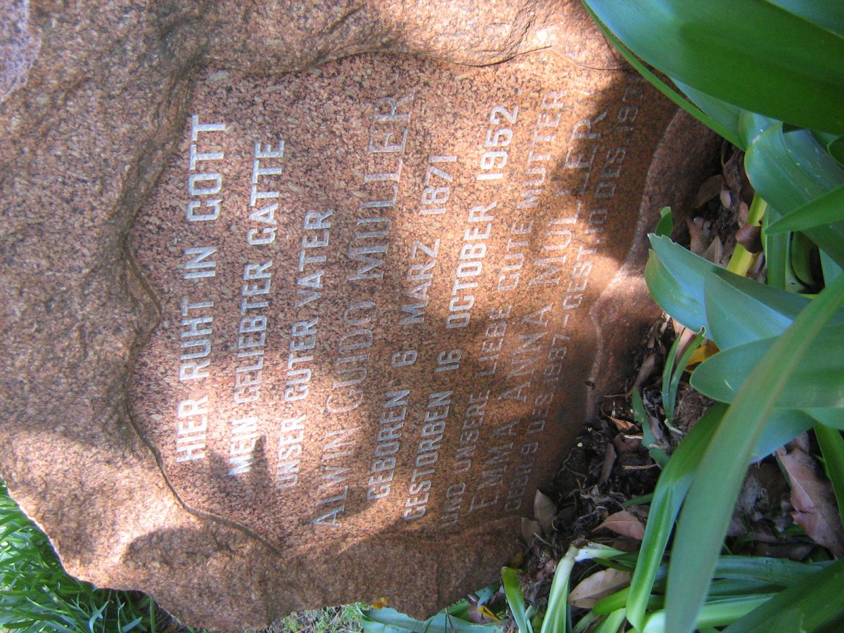 MULLER Alwin Guido 1871-1952 &amp; Emma Anna 1887-1971