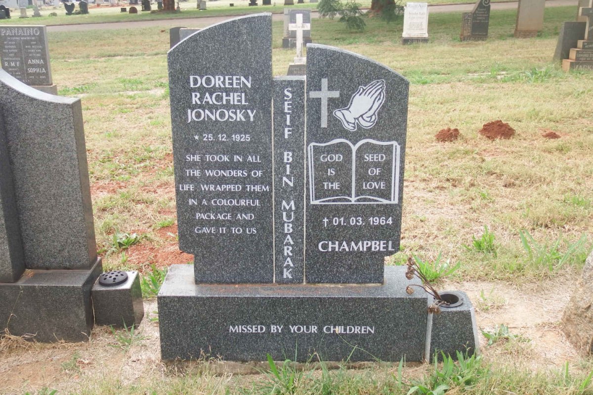 MUBARAK Doreen Rachel Jonosky, seif bin 1925-1964