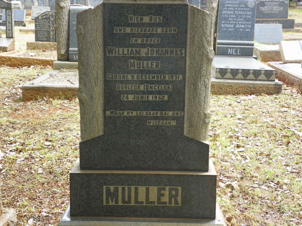 MULLER William Johannes 1931-1952