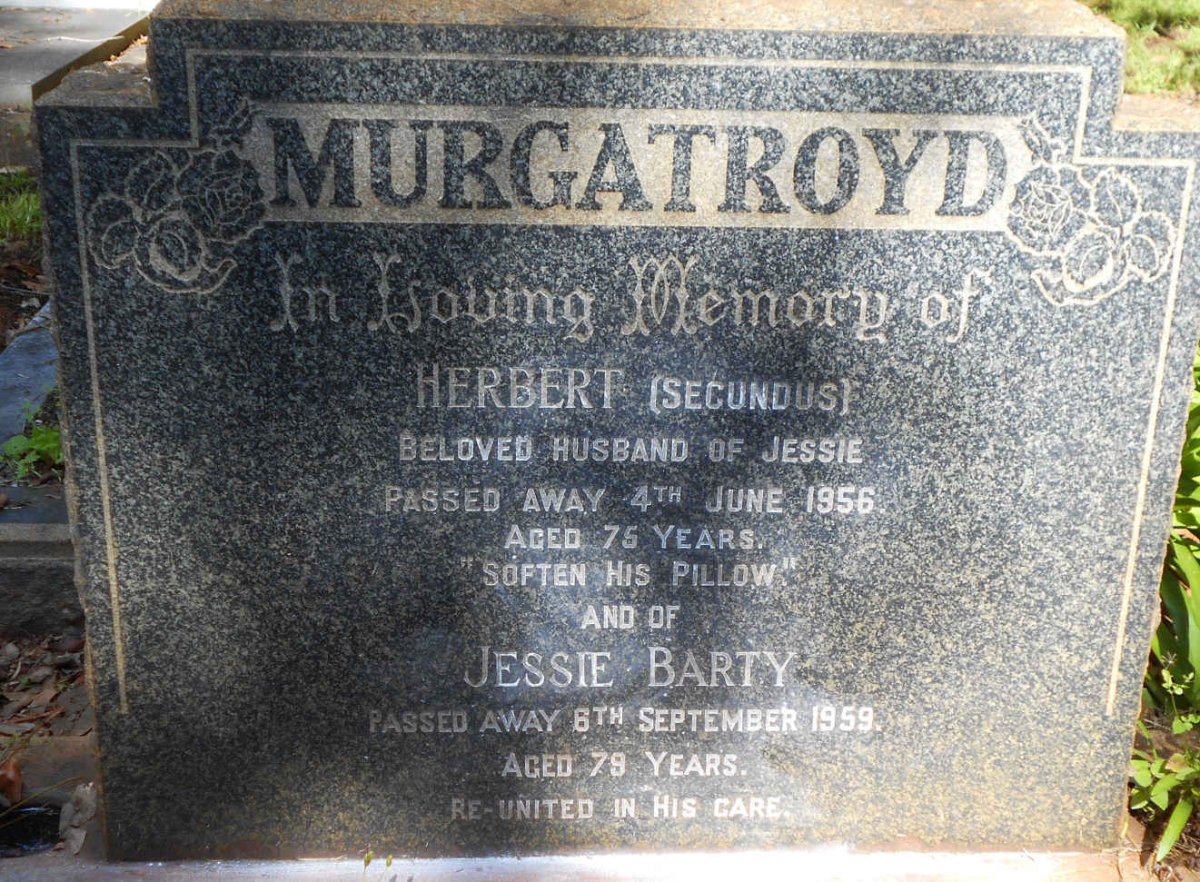 MURGATROYD Herbert -1956 &amp; Jessie Barty -1959