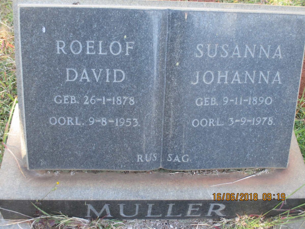 MULLER Roelof David 1878-1953 &amp; Susanna Johanna 1890-1978