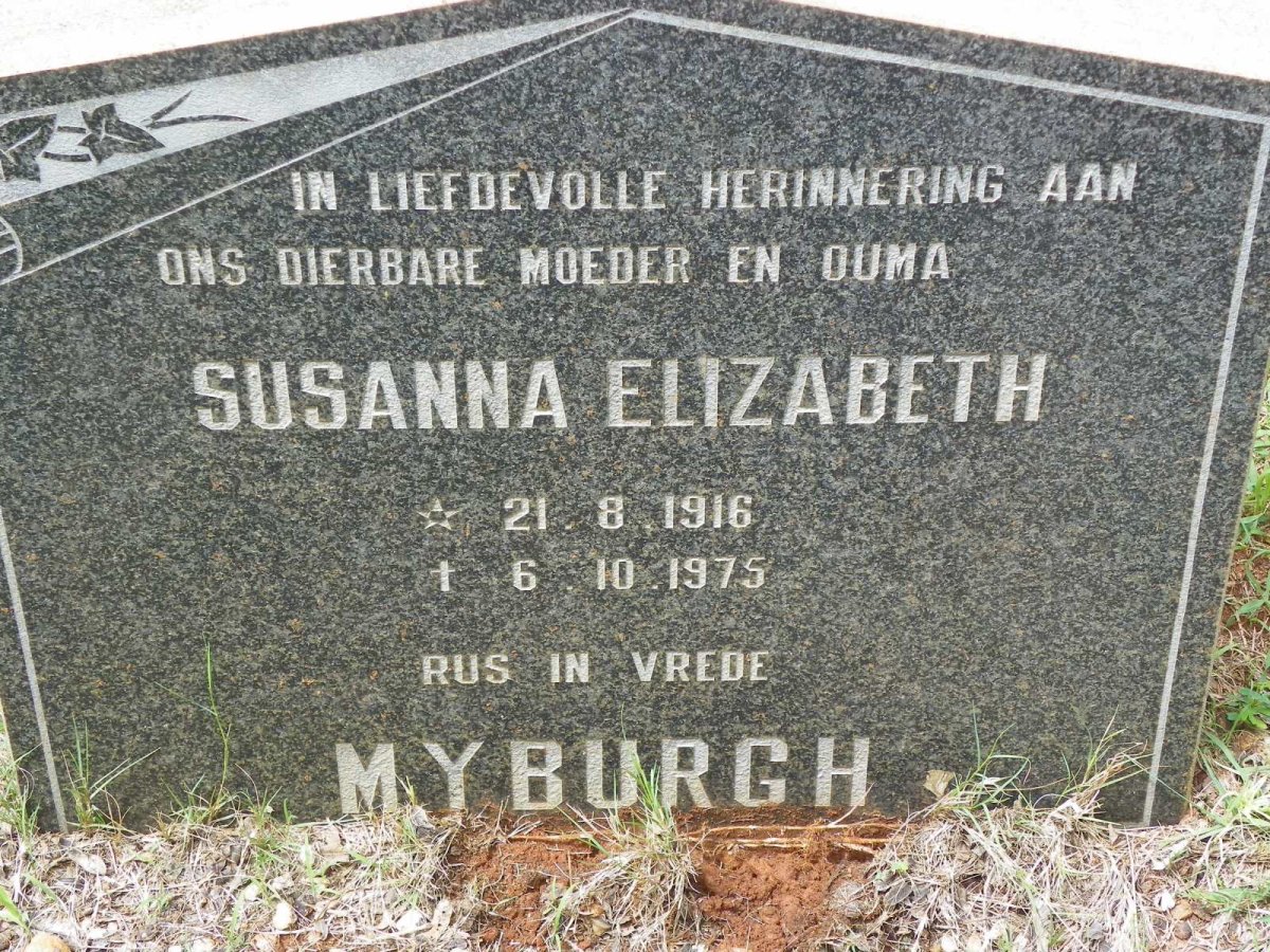 MYBURGH Susanna Elizabeth 1916-1975