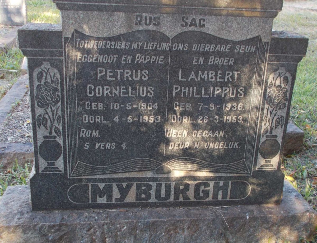 MYBURGH Petrus Cornelius 1904-1953 :: MYBURGH Lambert Phillippus 1936-1953