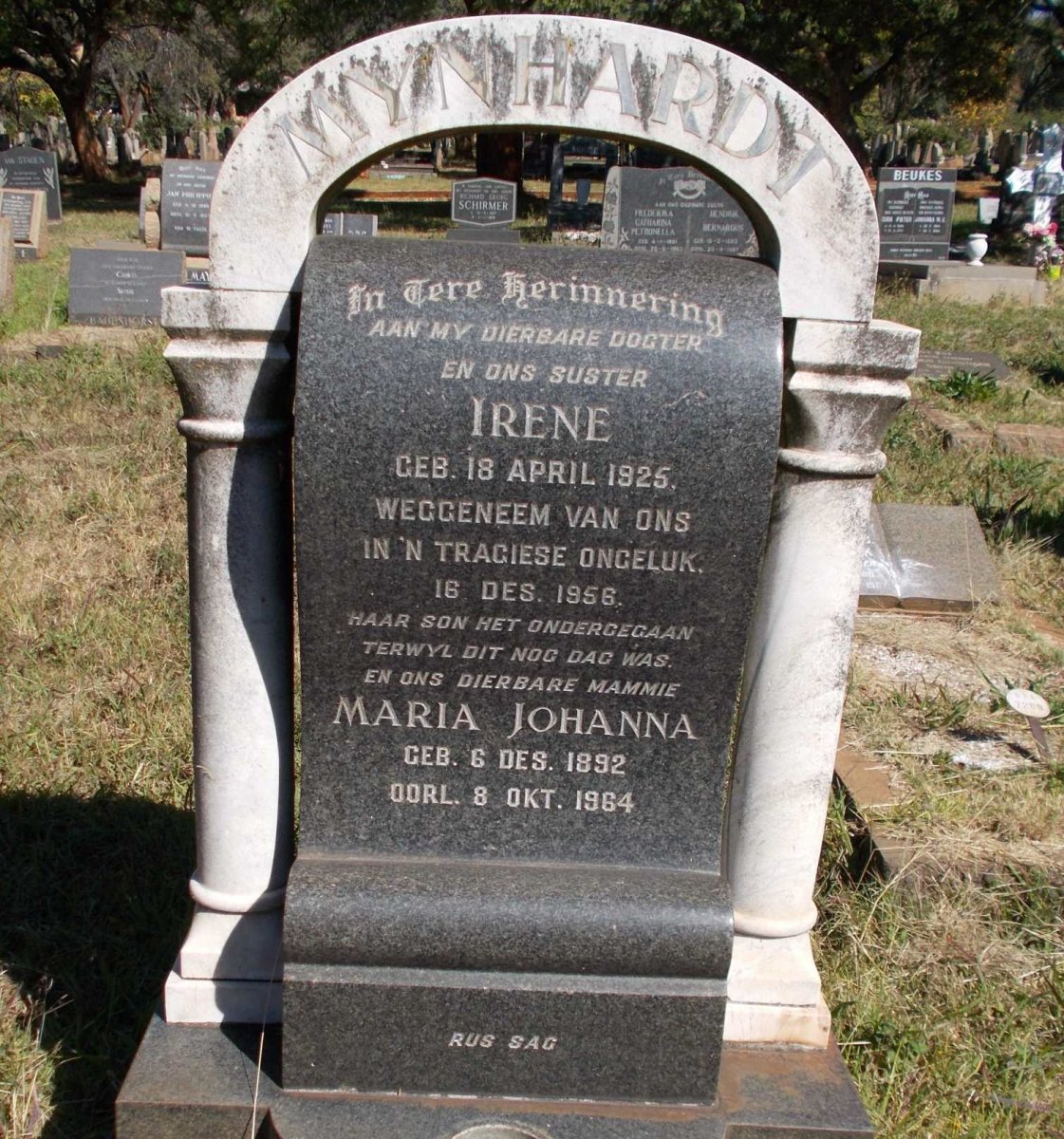 MYNHARDT Maria Johanna 1892-1964 :: MYNHARDT Irene 1925-1956