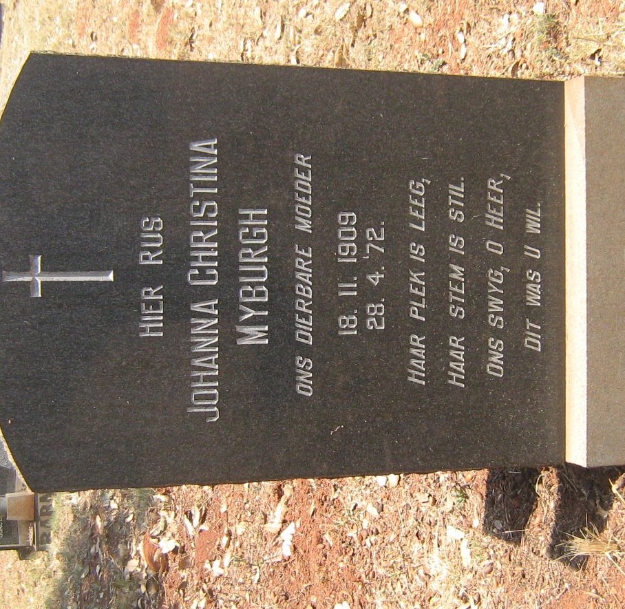 MYBURGH Johanna Christina 1909-1972