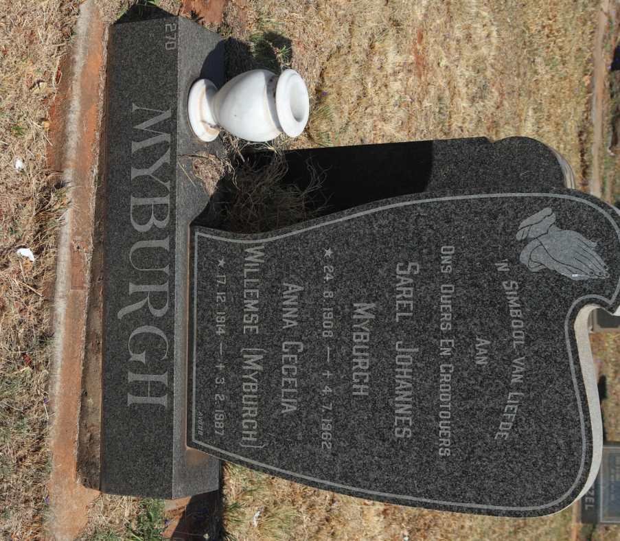 MYBURGH Sarel Johannes 1906-1962 &amp; Anna Cecelia Willemse MYBURGH 1914-1987