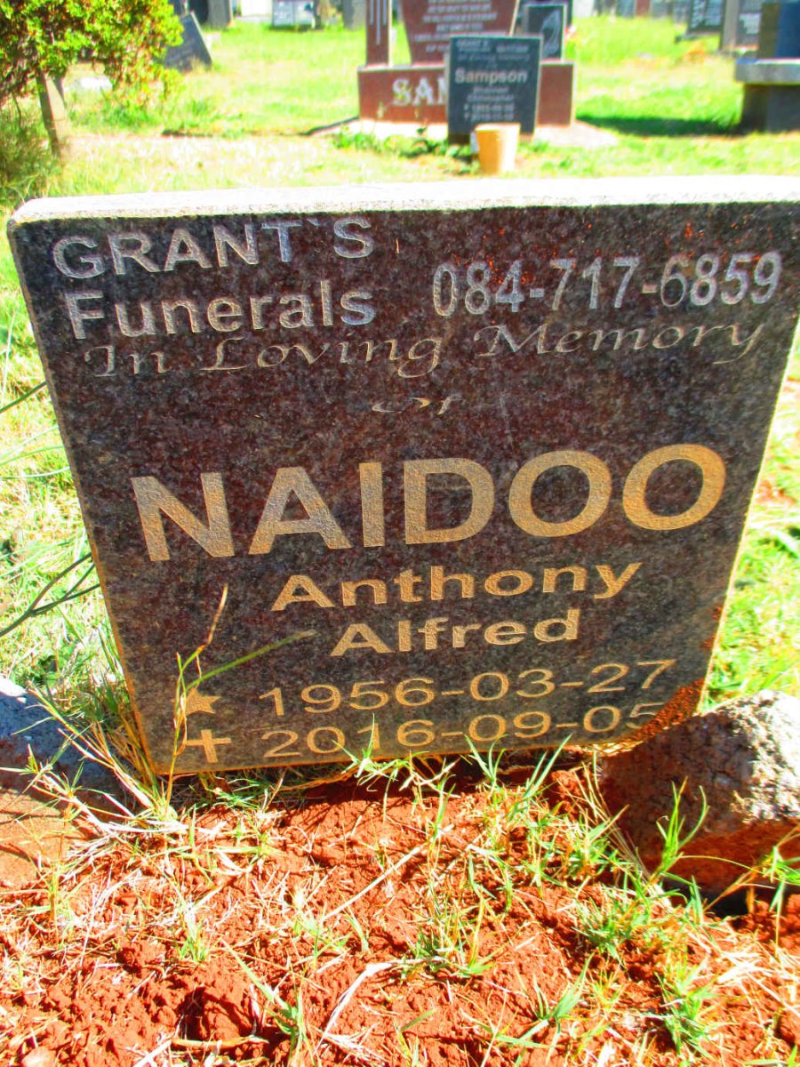NAIDOO Anthony Alfred 1956-2016