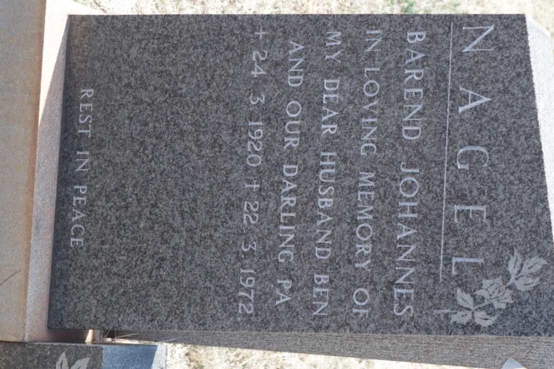 NAGEL Barend Johannes 1920-1972