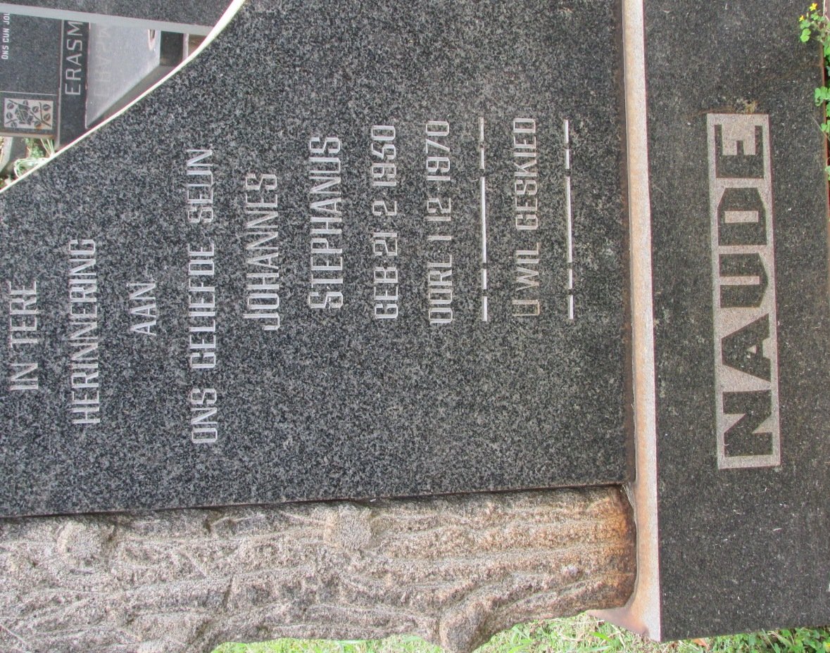NAUDE Johannes Stephanus 1950-1970