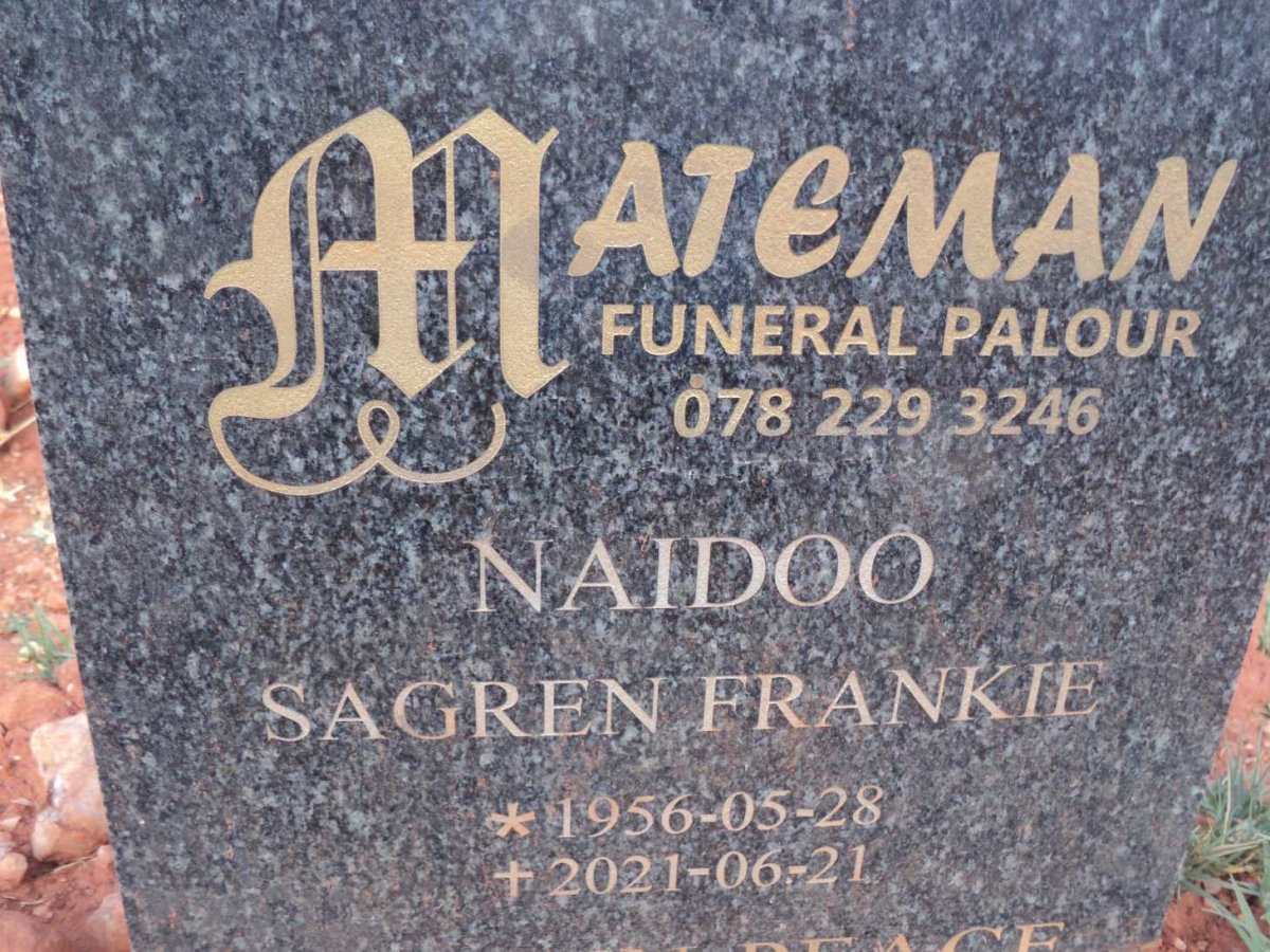 NAIDOO Sagren Frankie 1956-2021