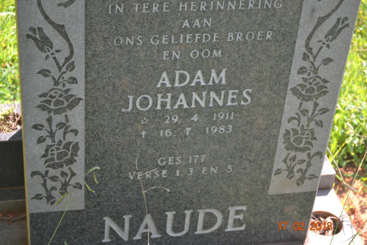 NAUDE Adam Johannes 1911-1983