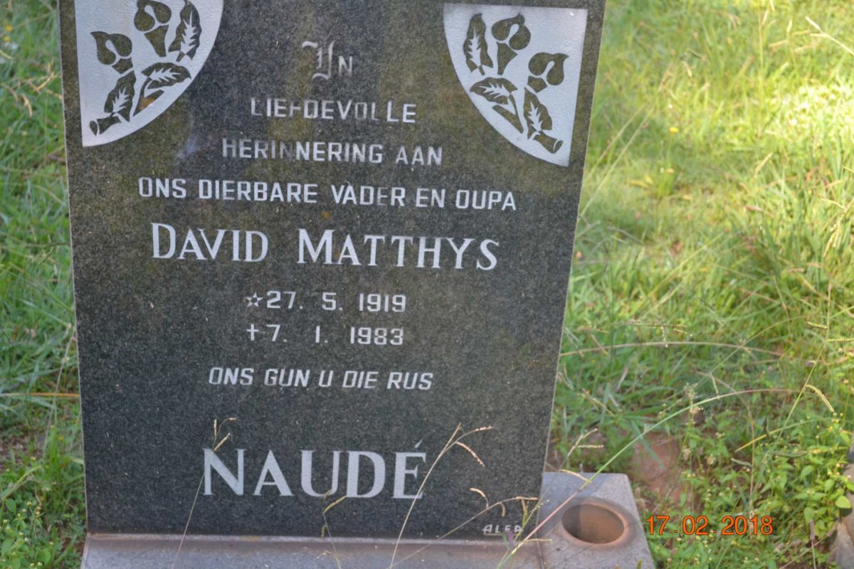 NAUDE David Matthys 1919-1983