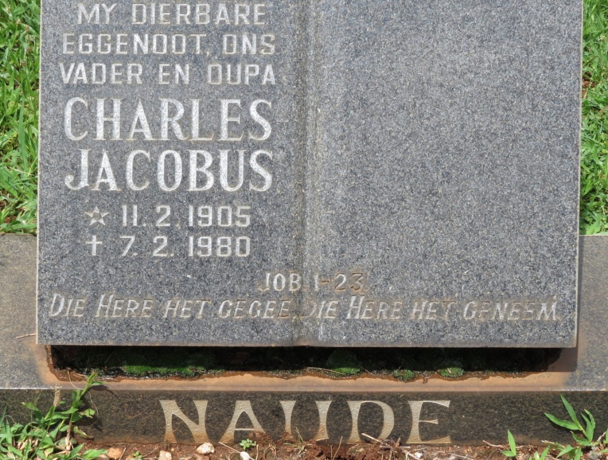 NAUDE Charles Jacobus 1905-1980
