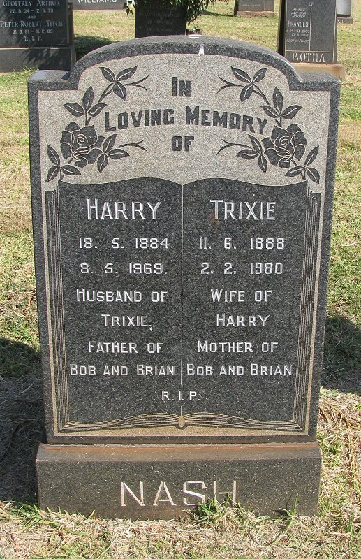 NASH Harry 1884-1969 &amp; Trixie 1888-1980