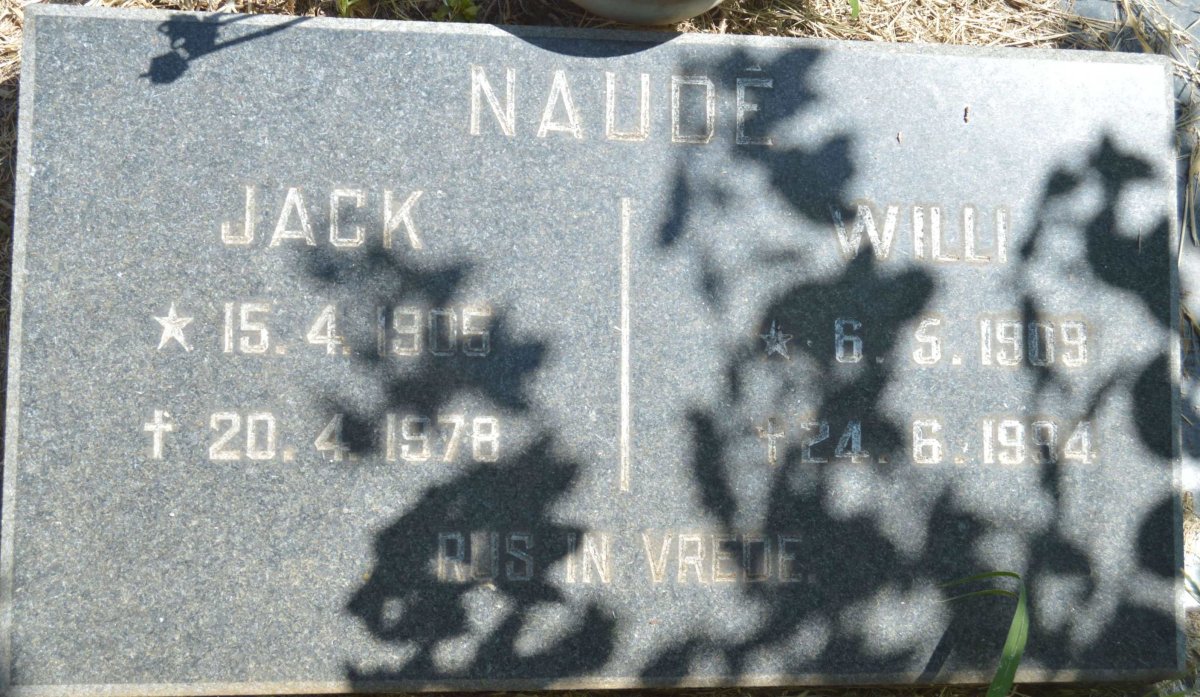 NAUDE Jack 1905-1978 &amp; Willi 1909-1994