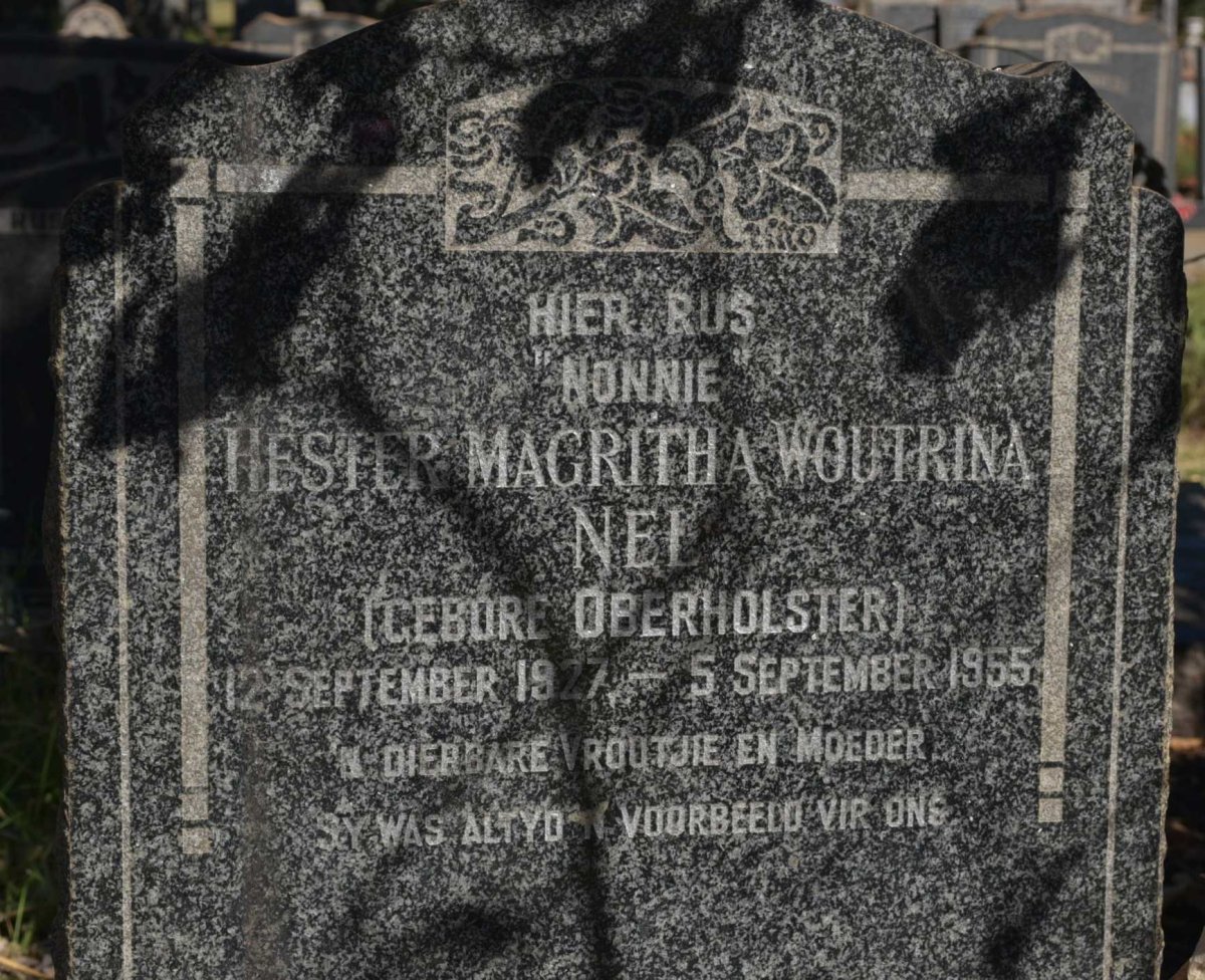 NEL Hester Magritha Woutrina nee OBERHOLZER 1927-1955
