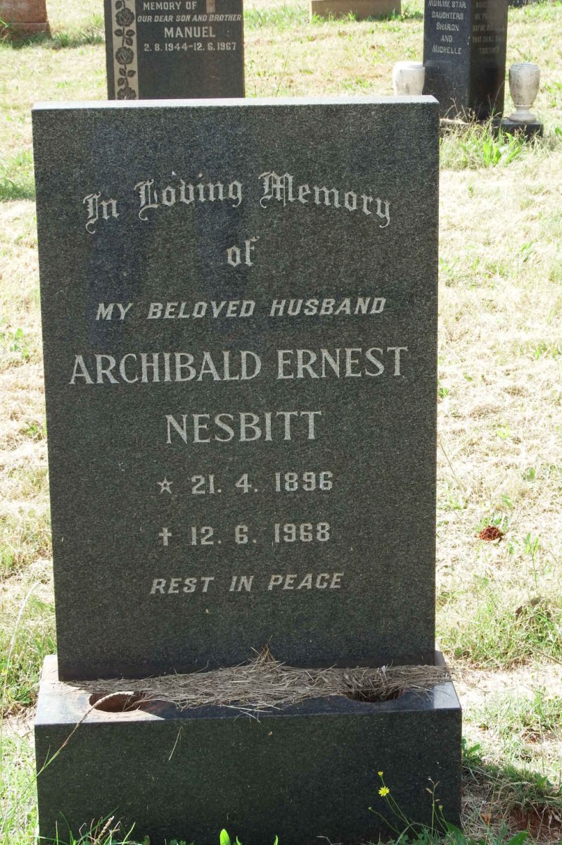 NESBITT Archibald Ernest 1896-1968