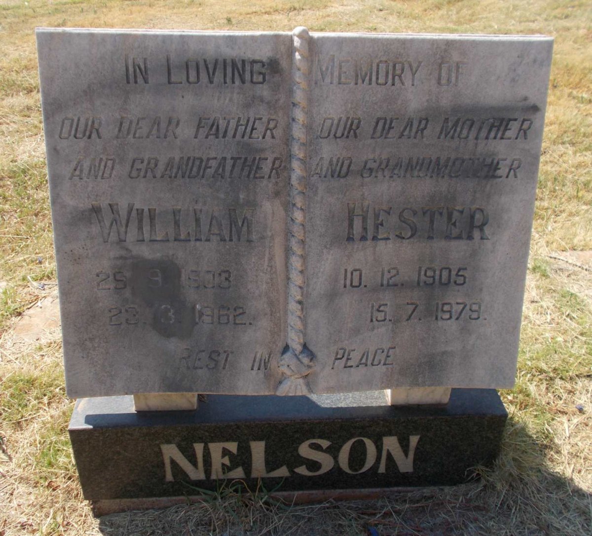 NELSON William 1903-1962 &amp; Hester 1905-1979