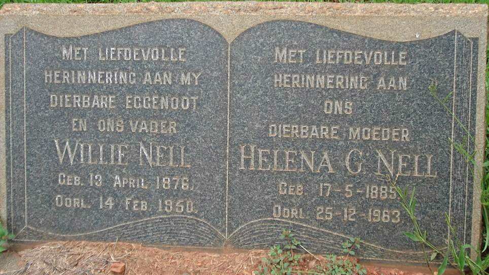 NELL Willie 1876-1950 &amp; Helena G. 1885-1963