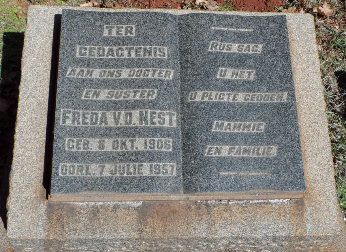 NEST Freda, v.d. 1906-1957