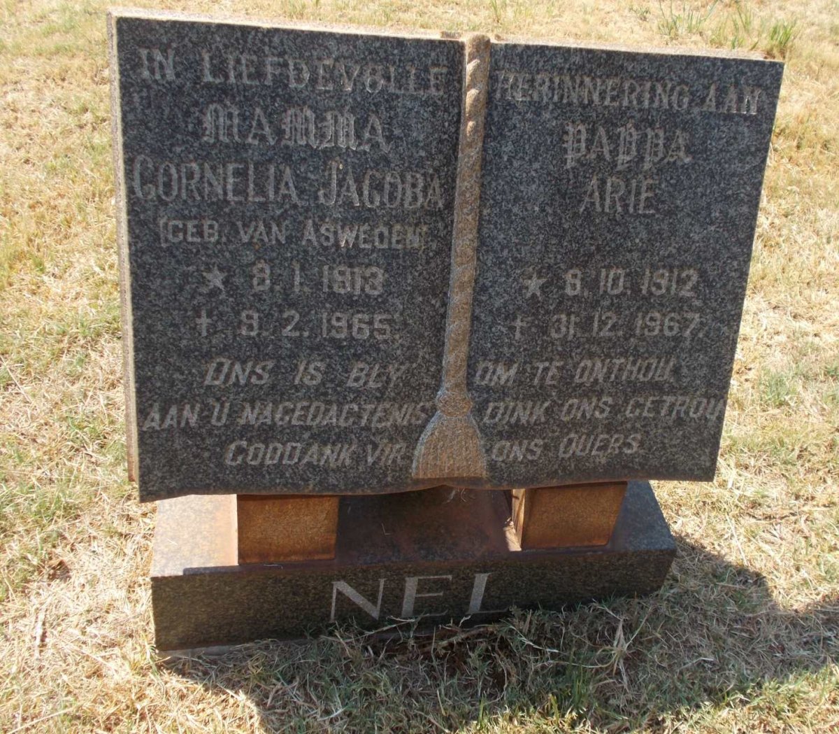 NEL Arie 1912-1967 &amp; Cornelia Jacoba VAN ASWEGEN 1913-1965