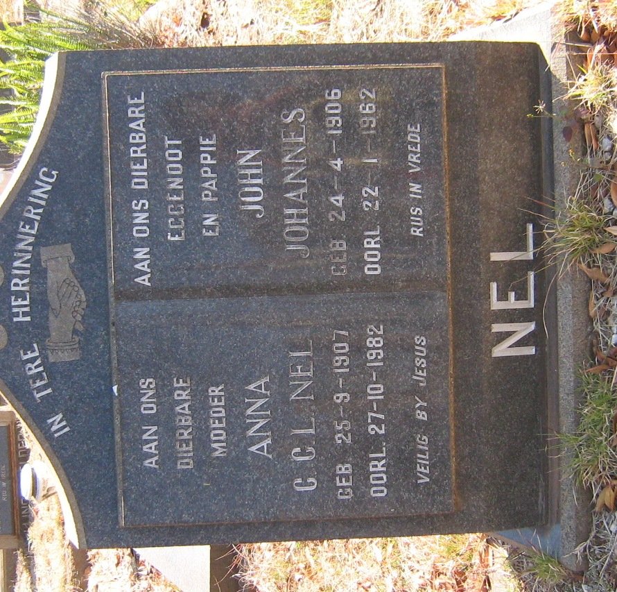 NEL John Johannes 1906-1962 &amp; Anna C.C.L. 1907-1982