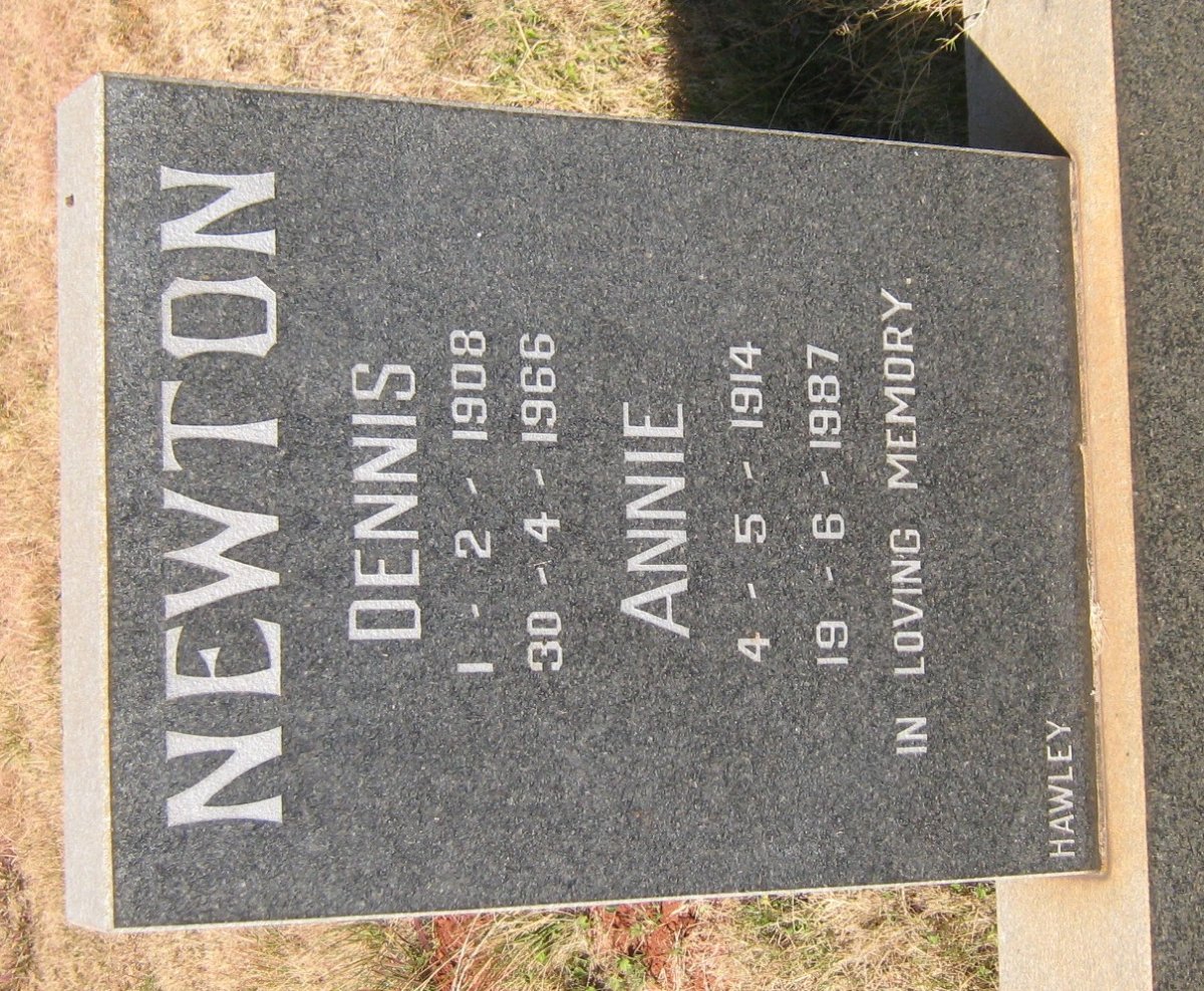 NEWTON Dennis 1908-1966 &amp; Annie 1914-1987