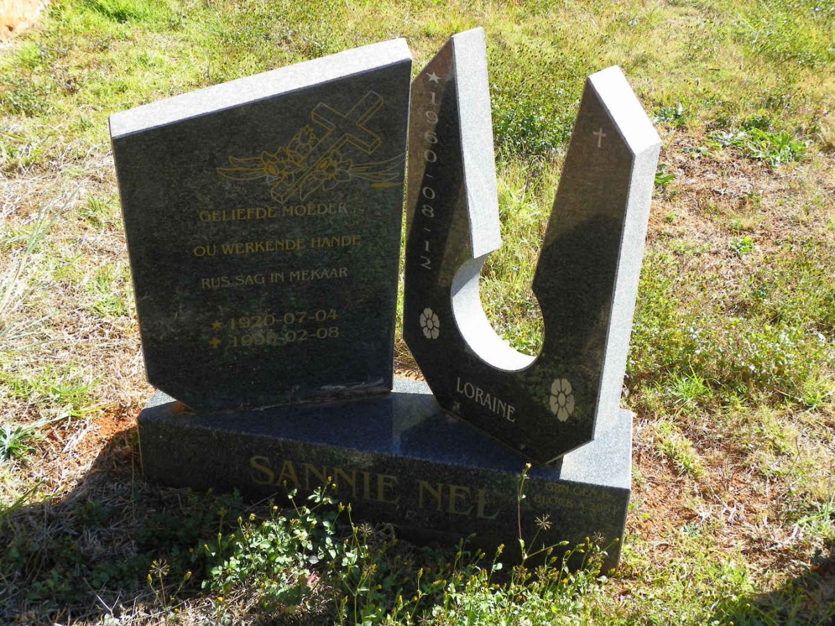 NEL Sannie 1920-1998 :: NEL Loraine 1960-
