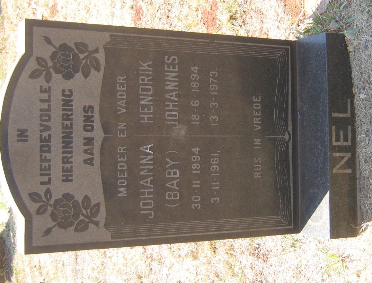 NEL Hendrik Johannes 1894-1973 &amp; Johanna 1894-1961