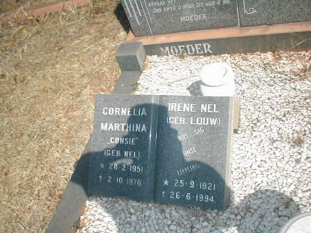 NEL Irene nee LOUW 1921-1994 :: ? Cornelia Marthina nee NEL 1951-1976