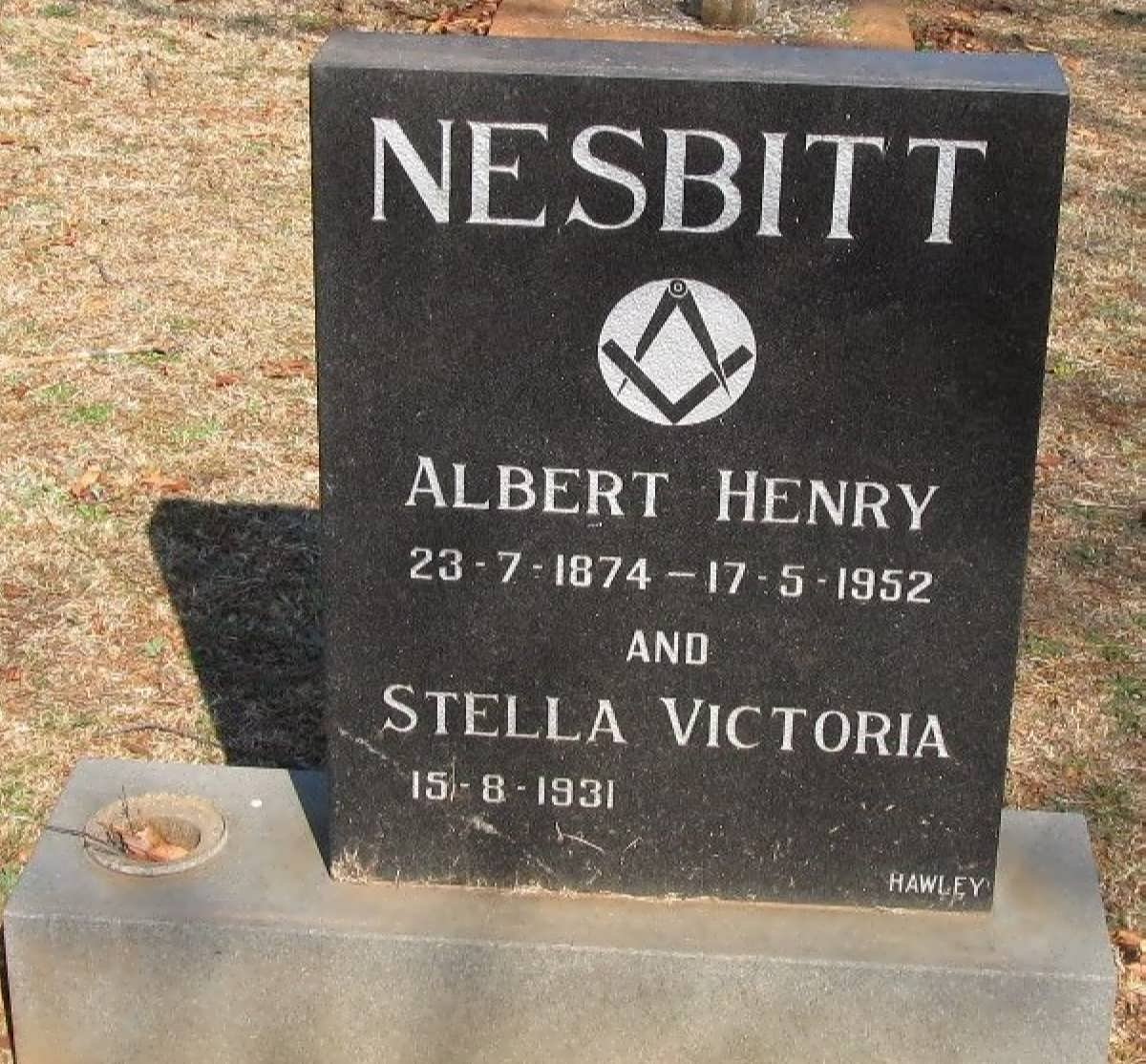 NESBITT Albert Henry 1874-1952 &amp; Stella Victoria 1931-