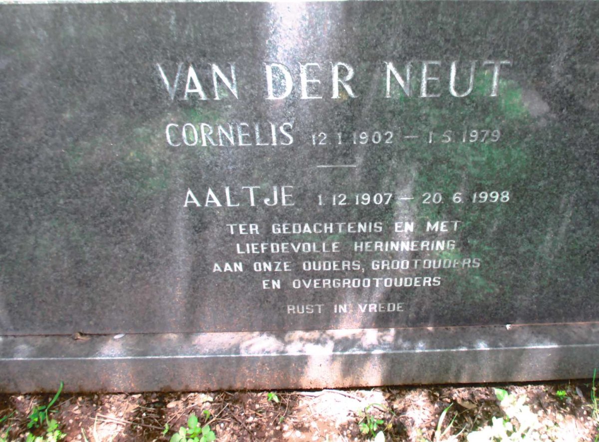 NEUT Cornelis, van der 1902-1979 &amp; Aaltje 1907-1998