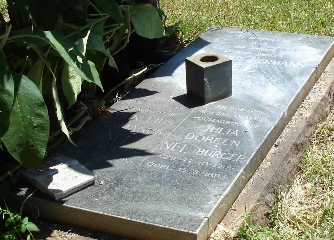 NEL Cornelius Hermanus 1919-1993 &amp; Julia Doreen BURGER 1919-1995